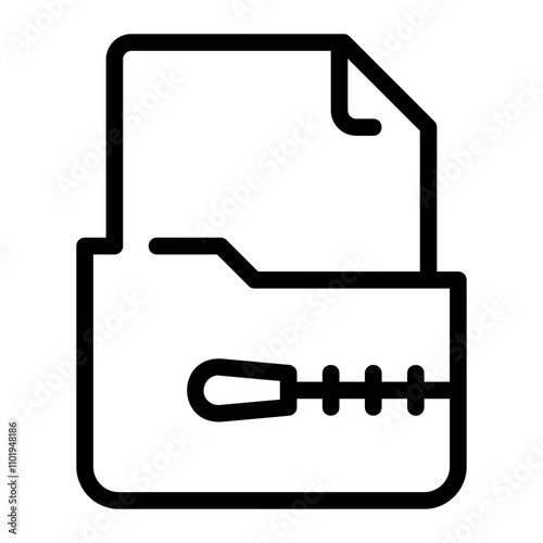 Zip File line icon