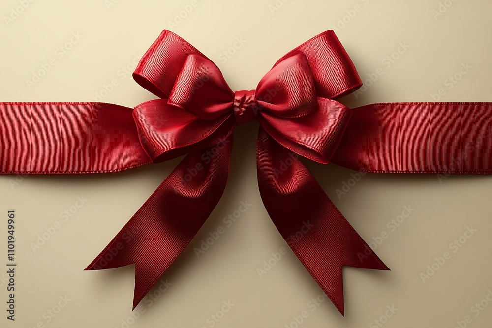 Red Bow with Ribbon. Red Bow with Ribbon.