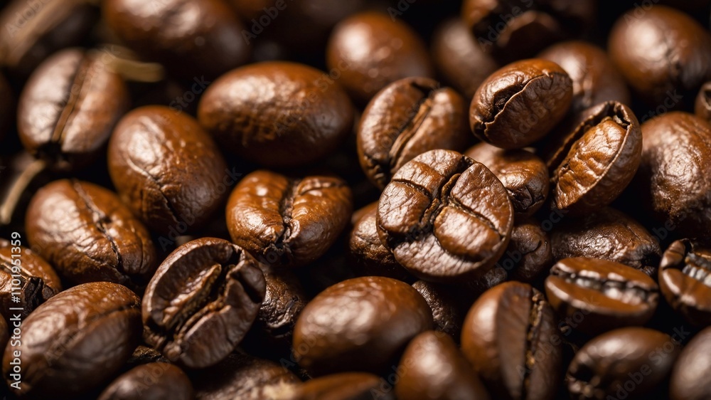 Coffee beans background. Background of roasted coffee beans. A macro photo of fried brown coffee beans on the table Coffee beans background. Background of roasted coffee beans. A macro photo of fried brown coffee beans on the table