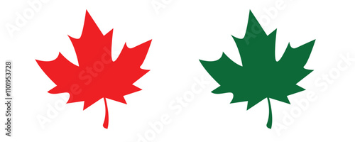 Maple leaves icon collection isolated on white background. vector illustration.