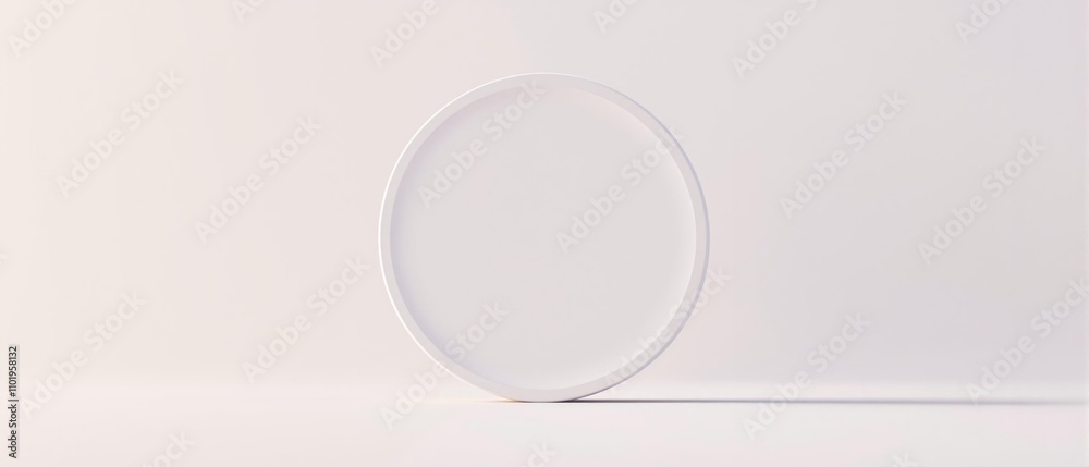 3D rendering of white blank circle shape with shadow in neumorphism style, design, sphere 3D rendering of white blank circle shape with shadow in neumorphism style, design, sphere