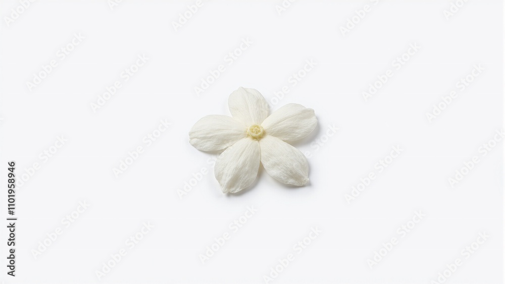 Delicate white jasmine flower on white background Delicate white jasmine flower on white background