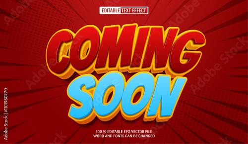 Editable 3d text style effect - Coming Soon Comic  text effect Template
