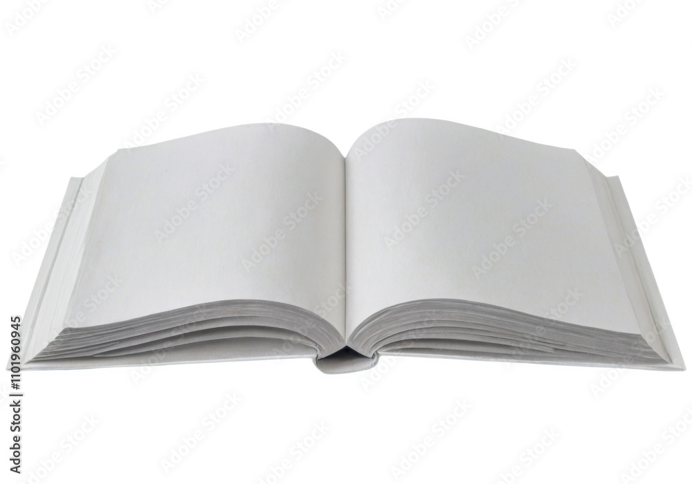 Minimalistic image of a white book with blank pages on a transparent background, showcasing neat and tidy design. Minimalistic image of a white book with blank pages on a transparent background, showcasing neat and tidy design.