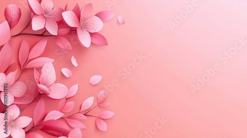 Delicate Pink Flowers with Soft Background for Elegant Design