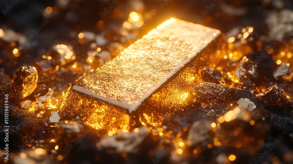 24k gold bar surrounded by shiny gold nuggets symbolizing wealth 24k gold bar surrounded by shiny gold nuggets symbolizing wealth