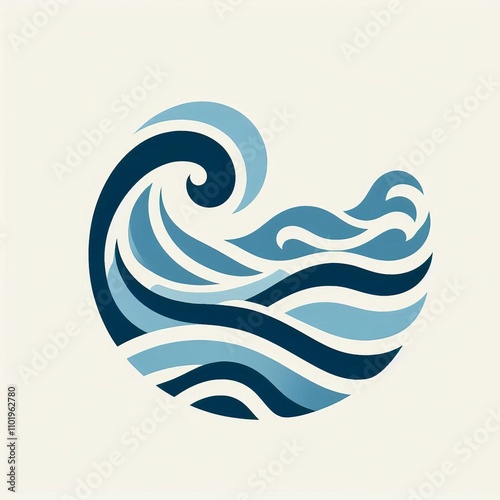 A simple yet elegant design of waves in shades of blue and white