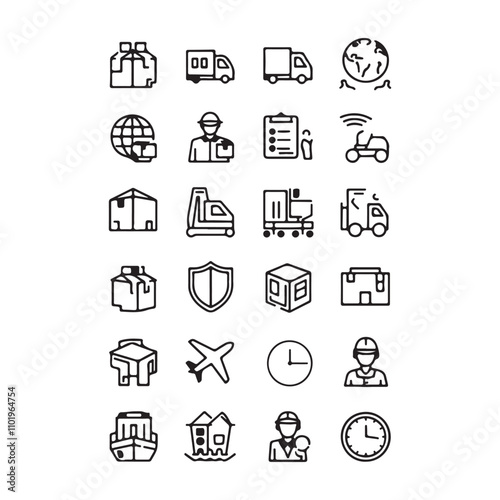 Minimalist Icon Design Collection for Digital Interfaces