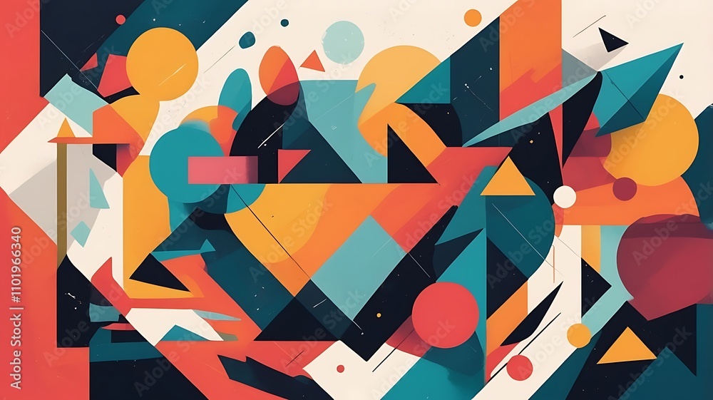 Modern abstract painting featuring bold geometry Modern abstract painting featuring bold geometry