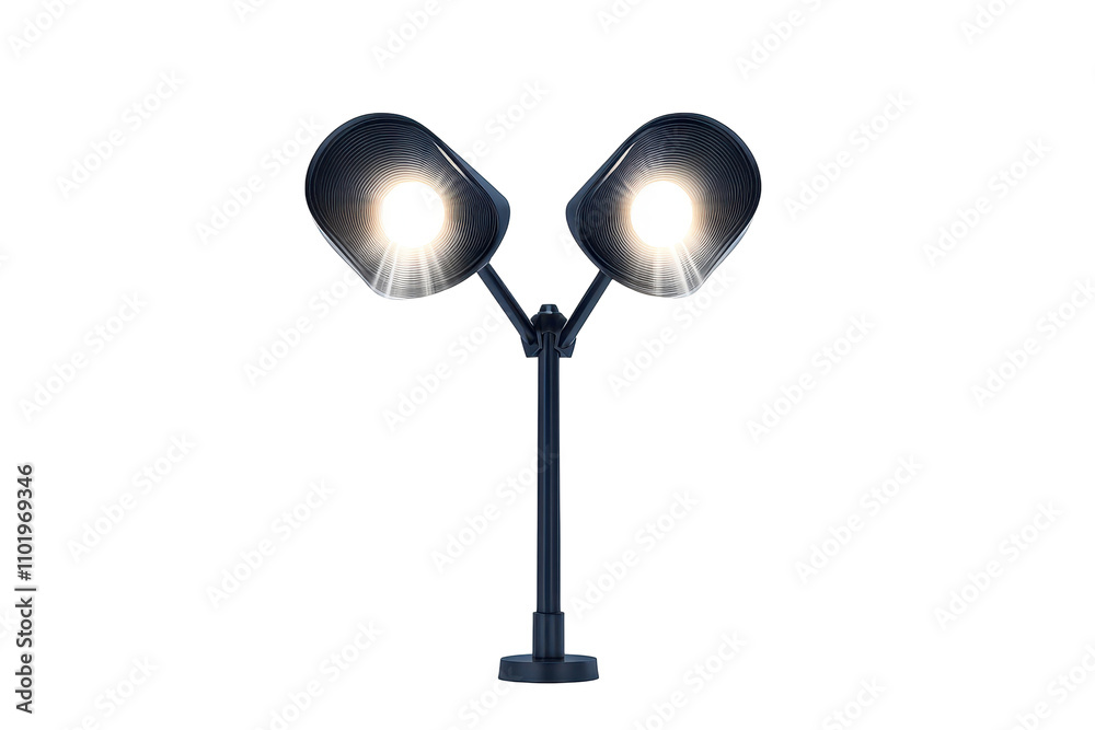 Modern dual-headed desk lamp with bright illuminating features and sleek design. transparent background. Modern dual-headed desk lamp with bright illuminating features and sleek design. transparent background.