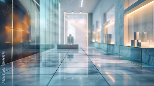 Wallpaper Mural Modern luxury interior with glass walls and marble floor Torontodigital.ca