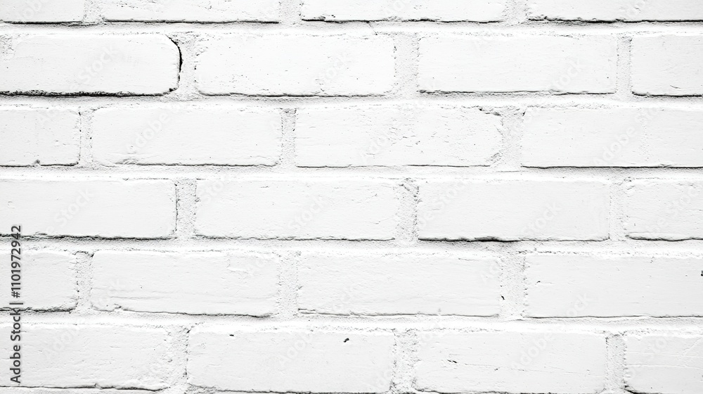 Expansive Panoramic View of Clean White Brick Wall Texture