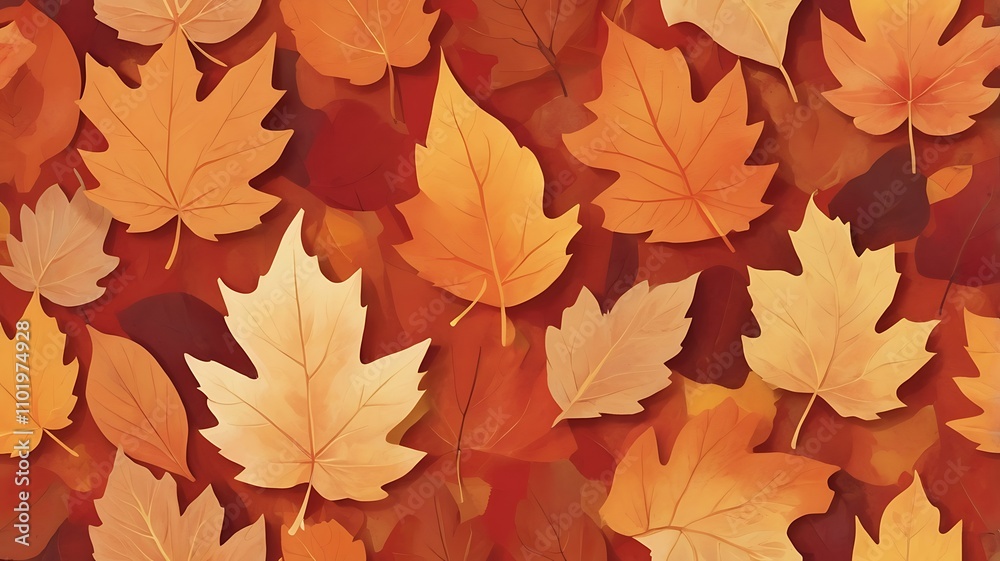 Richly textured autumn leaf painting Richly textured autumn leaf painting