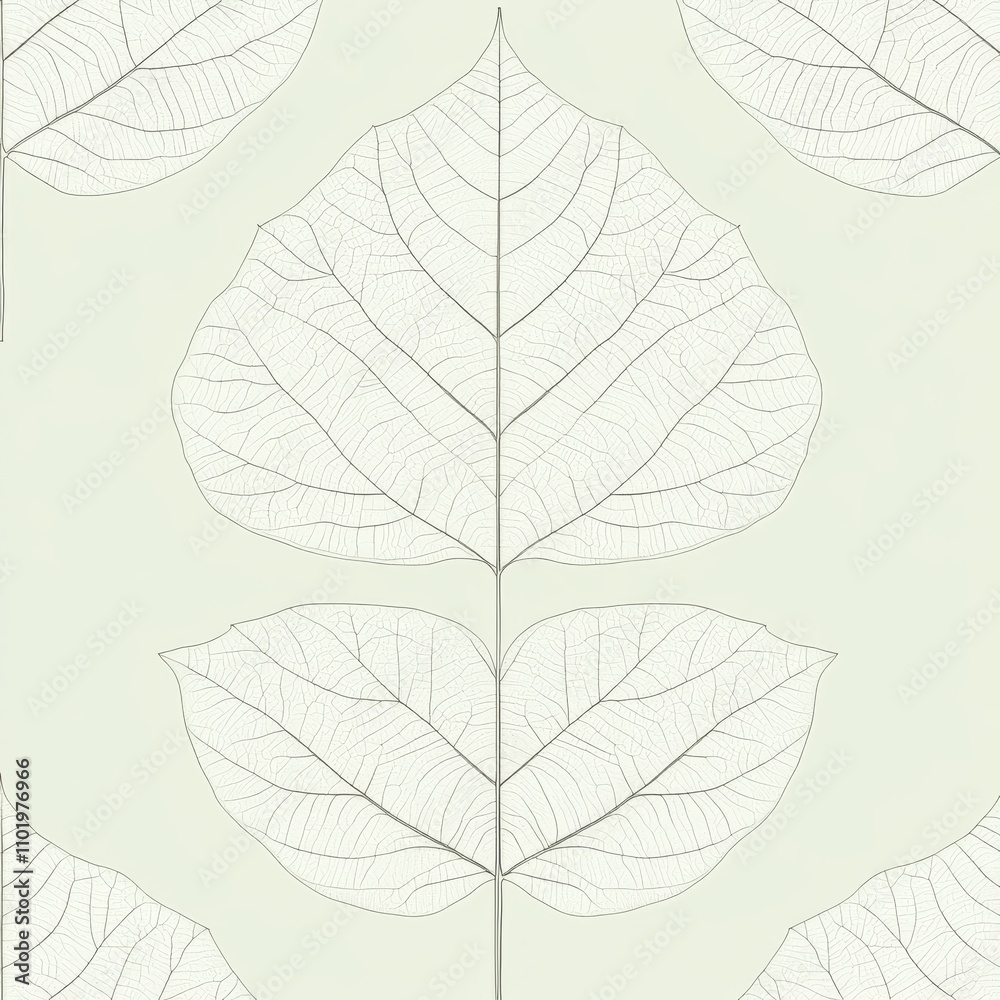 Obraz premium A modern botanical pattern showcasing golden branches and leaves against a transparent background.