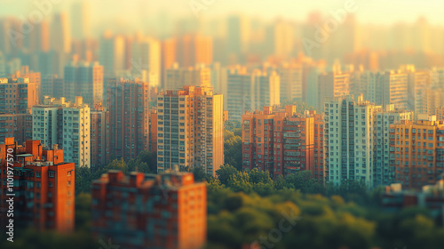 Urban Skyline in Golden Hour
