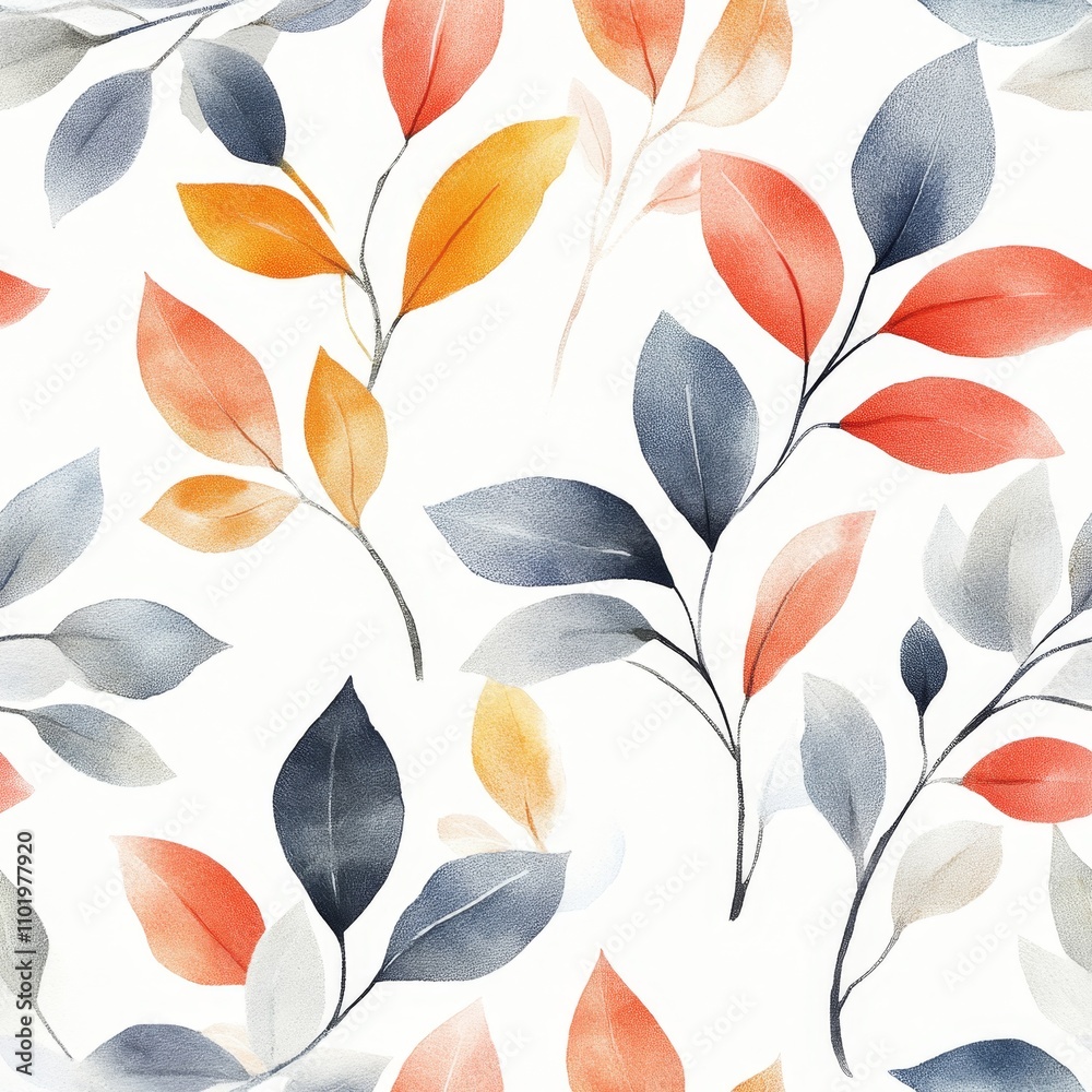 Autumn Watercolor Leaf Pattern Autumn Watercolor Leaf Pattern