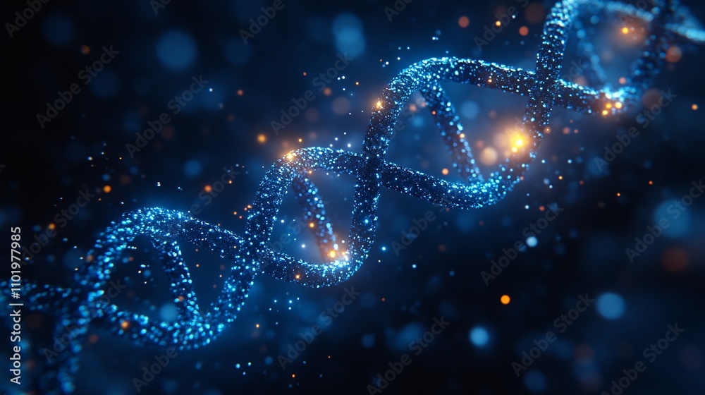 Futuristic 3D Glowing Blue DNA Helix Visualization Futuristic 3D Glowing Blue DNA Helix Visualization