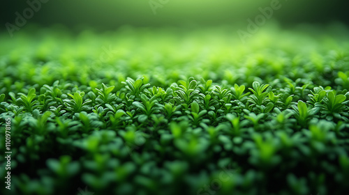 Dense Green Ground Cover in Forest