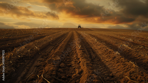 Wheat Field with Warm Sunrise