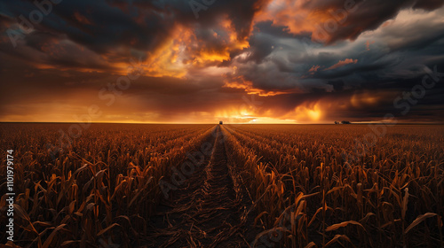 Golden Wheat Field at Sunset