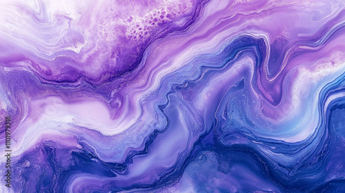 Colorful abstract painting with purple and blue swirls creating a mesmerizing visual effect