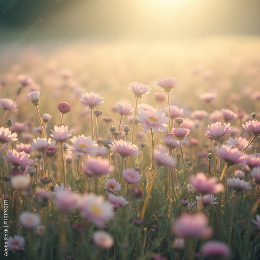 Dreamy Meadow of Blooms at Sunrise Dreamy Meadow of Blooms at Sunrise