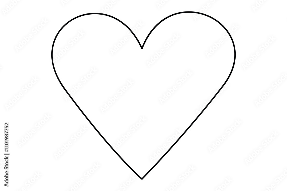 Heart shape icon drawing of heart symbol isolated on white background outline vector illustration Heart shape icon drawing of heart symbol isolated on white background outline vector illustration