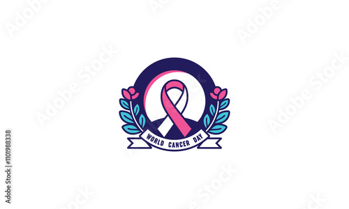 World Cancer Day Heart People Globe Logo Design photo