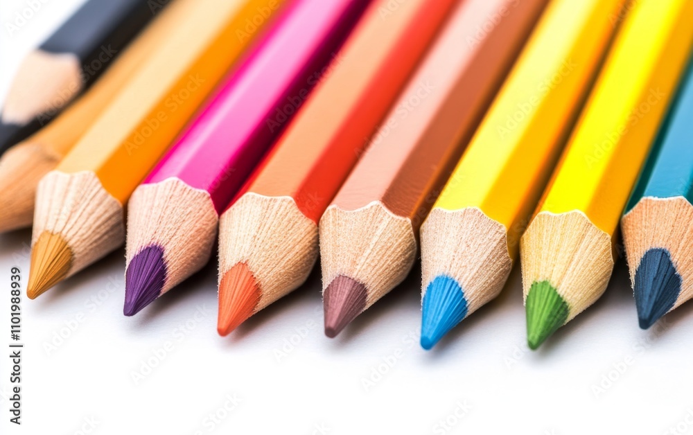 Color pencils isolated on white background