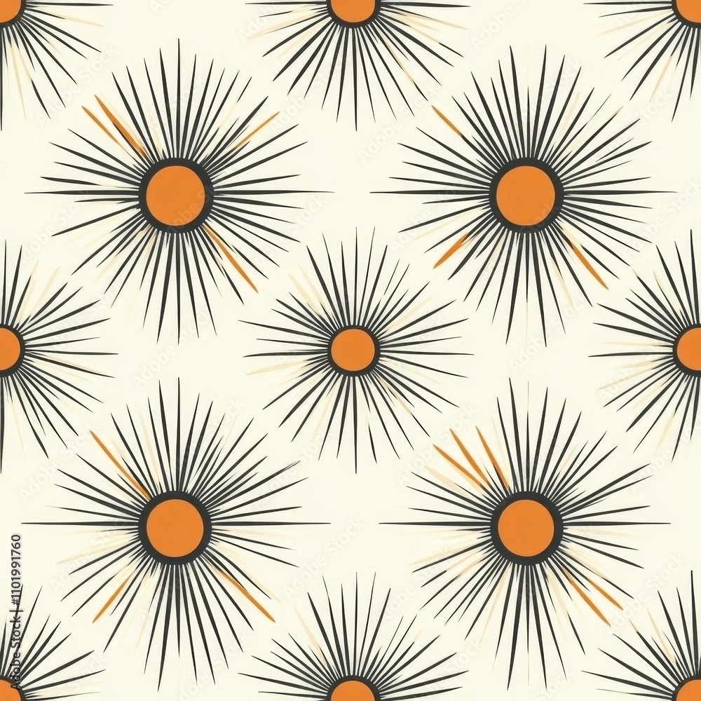 Abstract Sunburst Seamless Pattern Design Abstract Sunburst Seamless Pattern Design