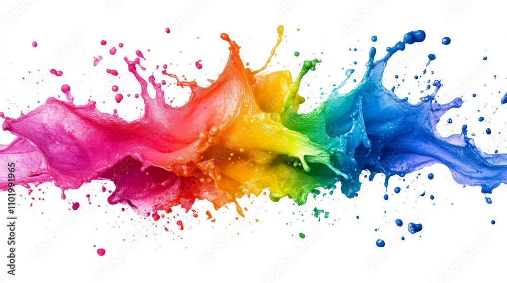 Fototapeta premium colorful wild color splash isolated on white background