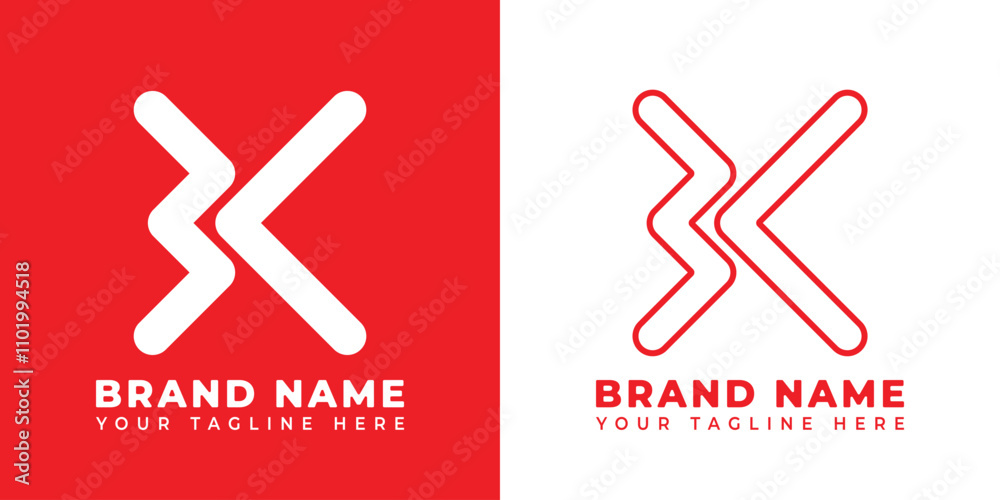 Modern Minimalist B and K Letter Logo Modern Minimalist B and K Letter Logo