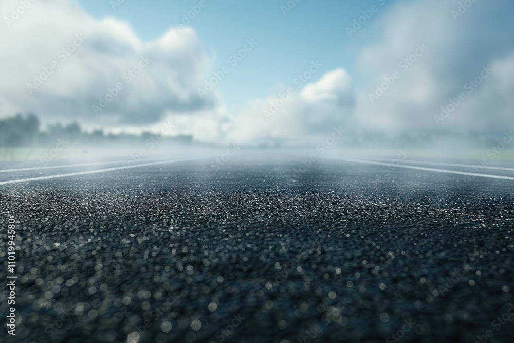 Creative blurry outdoor asphalt background with mist Creative blurry outdoor asphalt background with mist