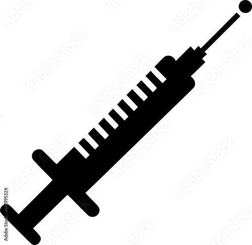 Syringe Illustration Design Element for Medical Graphics