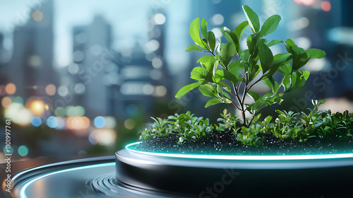 Wallpaper Mural Urban geothermal energy hologram control green infrastructure innovation in a modern cityscape Torontodigital.ca