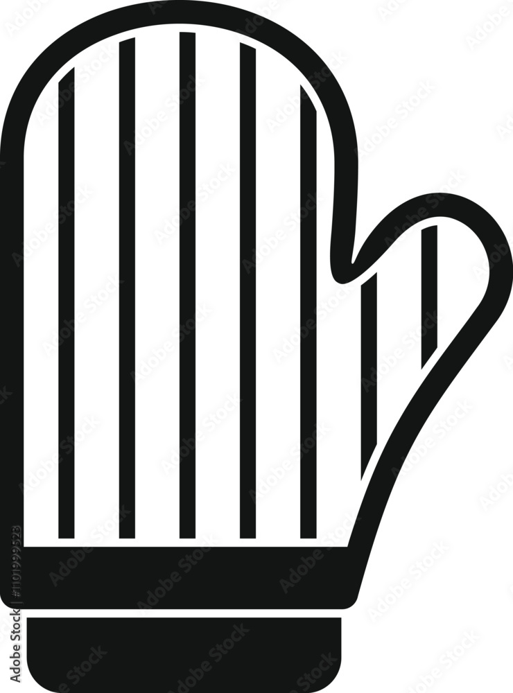 Black and white image of a kitchen glove, ideal for handling hot cookware and bakeware