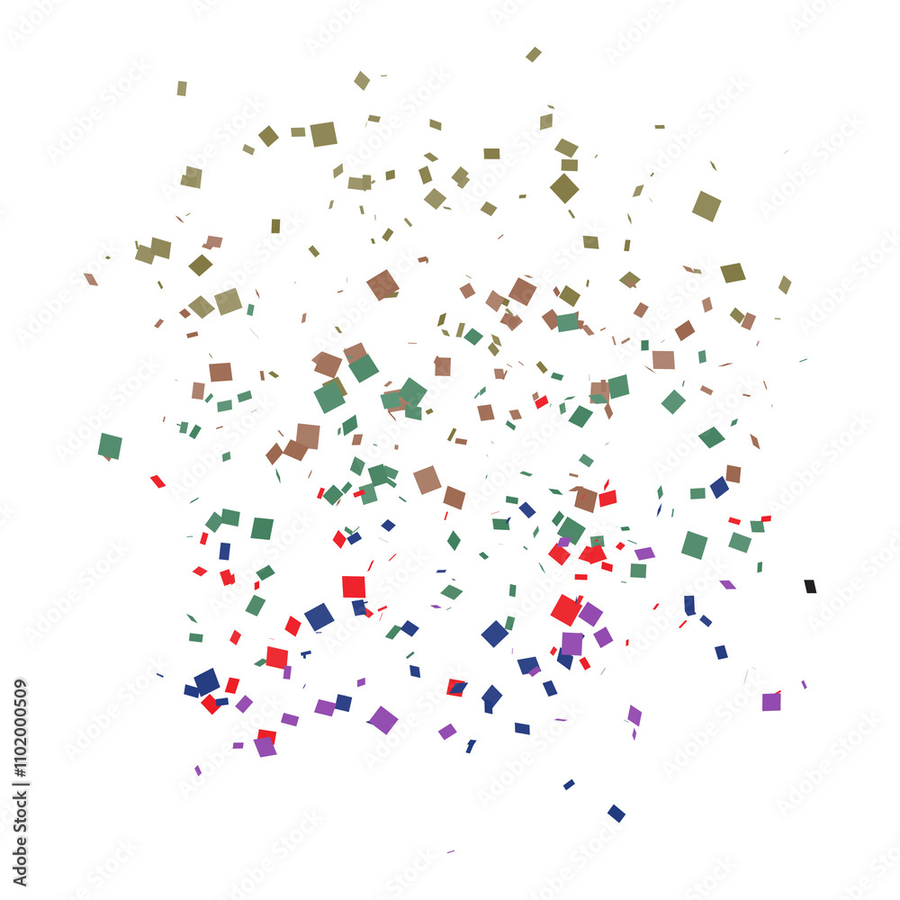 beautiful confetti with transparent background 