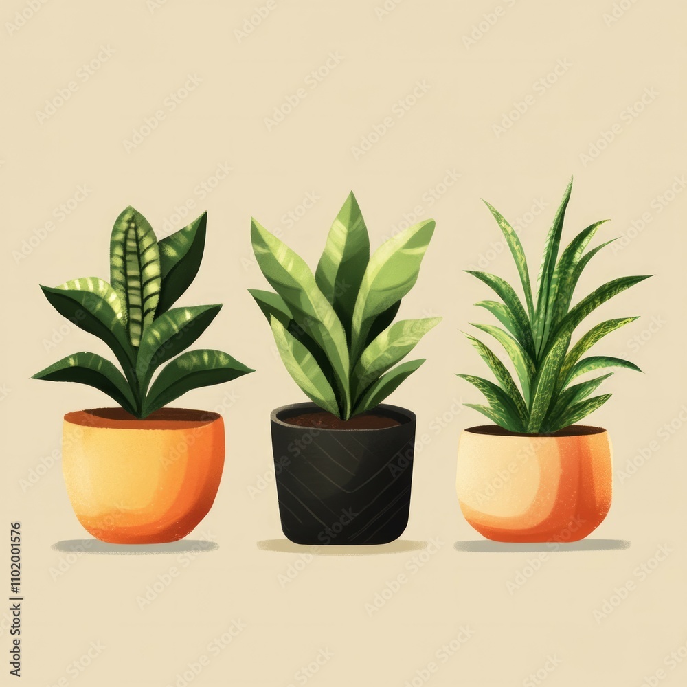 Fototapeta premium A few different plants on the white ground