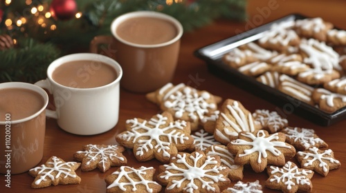 Festive Holiday Cookies and Warm Beverages