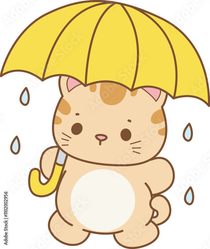 Illustration of cute kitty icon.
Funny cat in daily activities elements.

