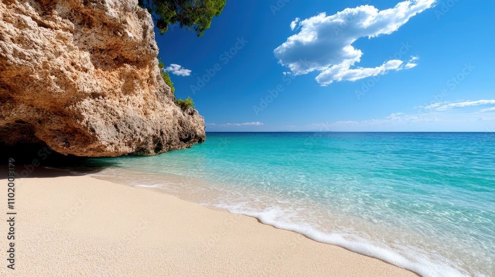 A stunning rocky beach extends under clear sunny skies by the ocean, perfectly capturing the natural beauty and tranquility of a tranquil coastal landscape. A stunning rocky beach extends under clear sunny skies by the ocean, perfectly capturing the natural beauty and tranquility of a tranquil coastal landscape.