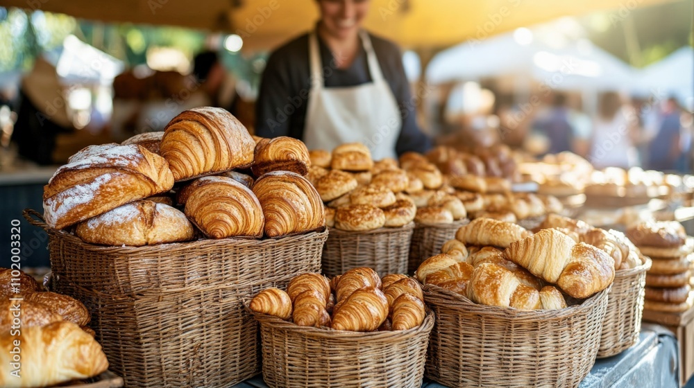 Freshly Baked Pastries at Farmer's Market Freshly Baked Pastries at Farmer's Market