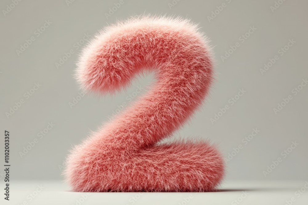 3d hairy fluffy font number 3, furry alphabet, pink number 3 isolated white background 3d hairy fluffy font number 3, furry alphabet, pink number 3 isolated white background