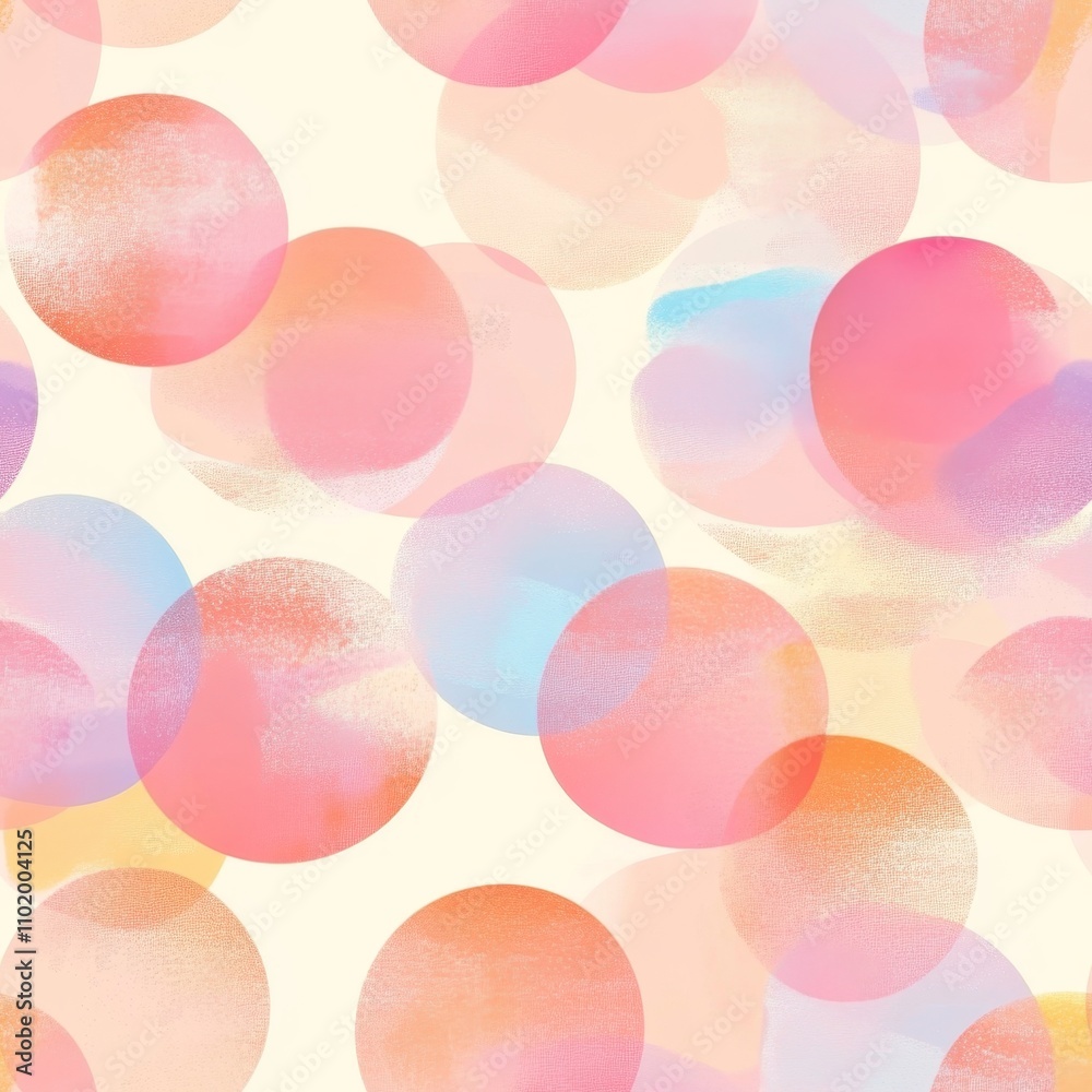 Delicate Pastel Circle Pattern Graphic Design