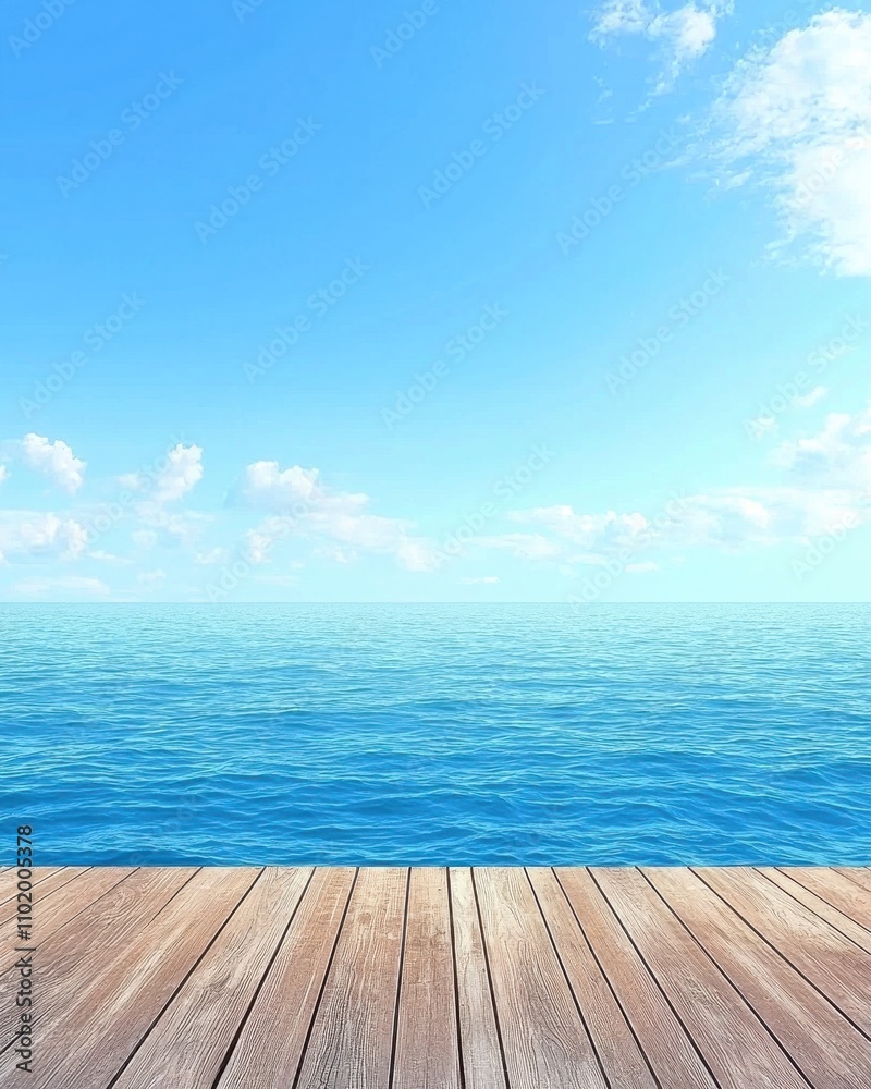 Fototapeta premium Seaside serenity scene ocean view digital art tranquil environment aerial perspective relaxation concept