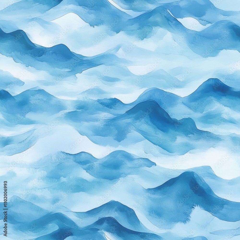 Fototapeta premium Abstract Watercolor Mountain Landscape