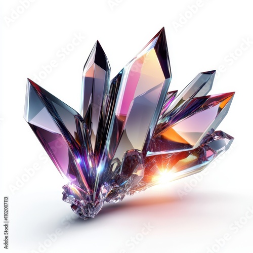 Iridescent crystal cluster ...