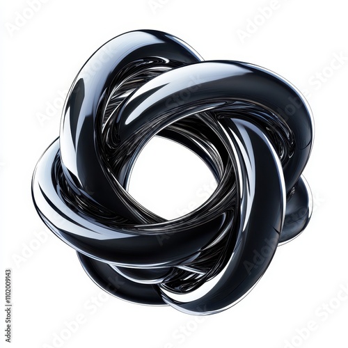 Glossy black abstract knot ...