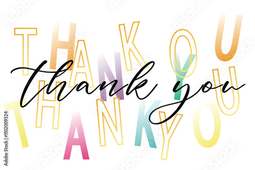 Thankyou card, banner, post , thank you vector illustration