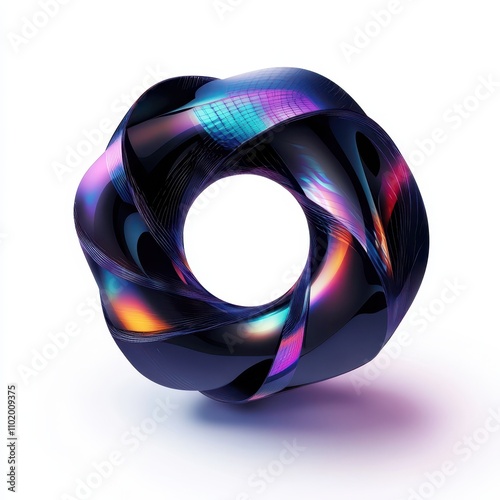 Colorful geometric ring wit...